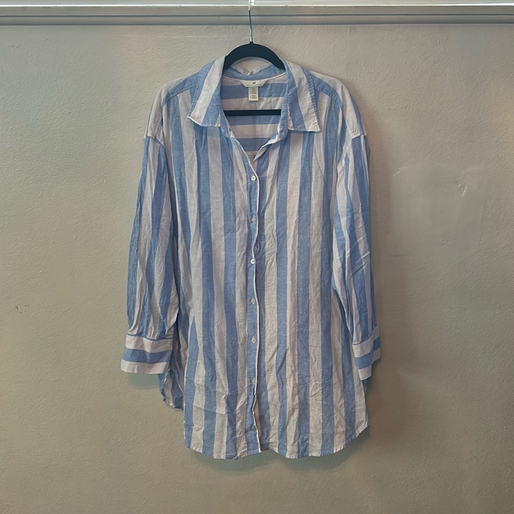 H&M Striped Linen Shirt XXL